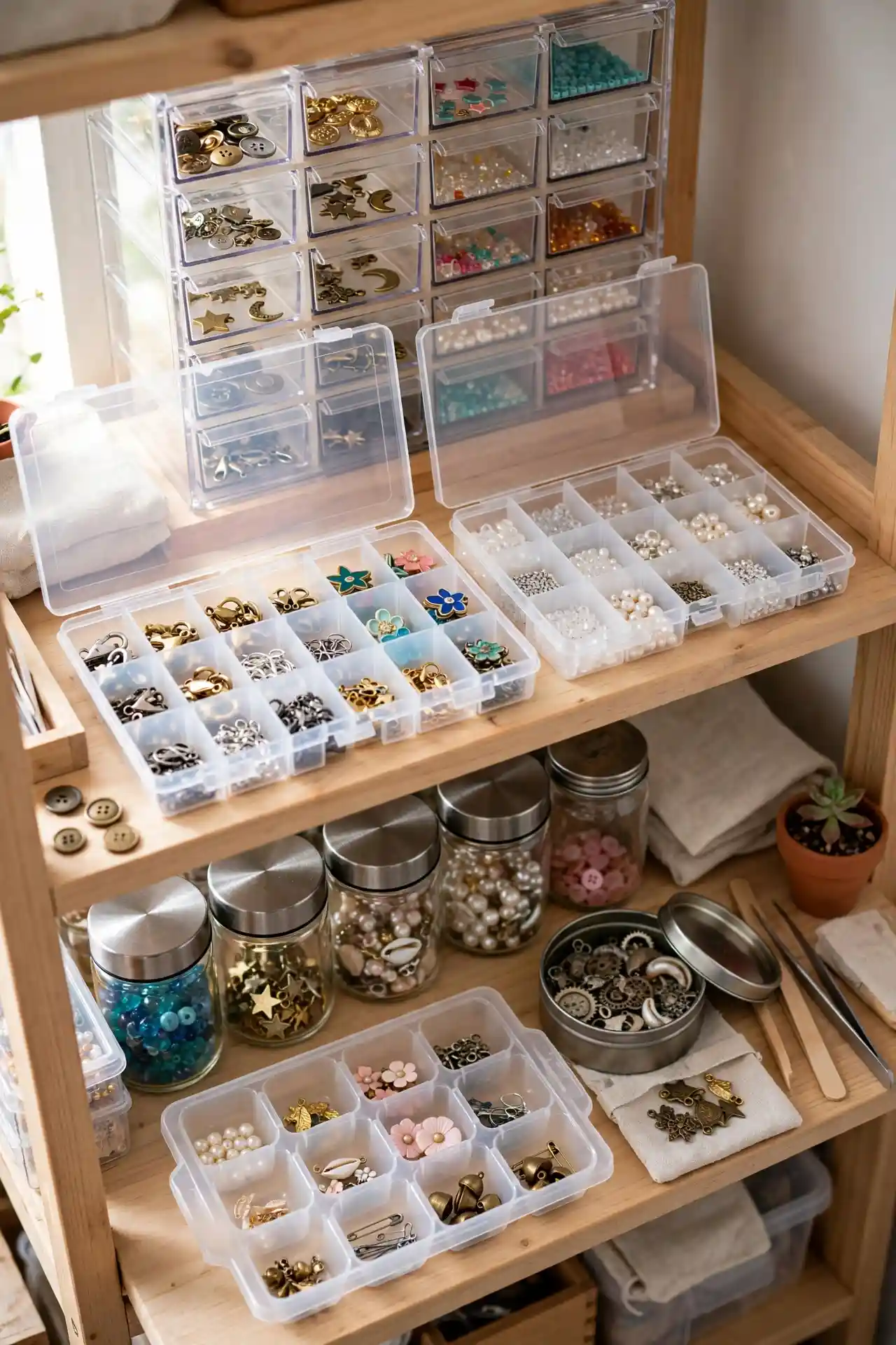 What's the Best Way to Store Ribbons, Beads, and Small Supplies? 4 Small Supplies Buttons Findings Charms and More