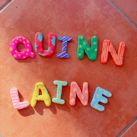 Whimsical Patterned Clay Name Sign