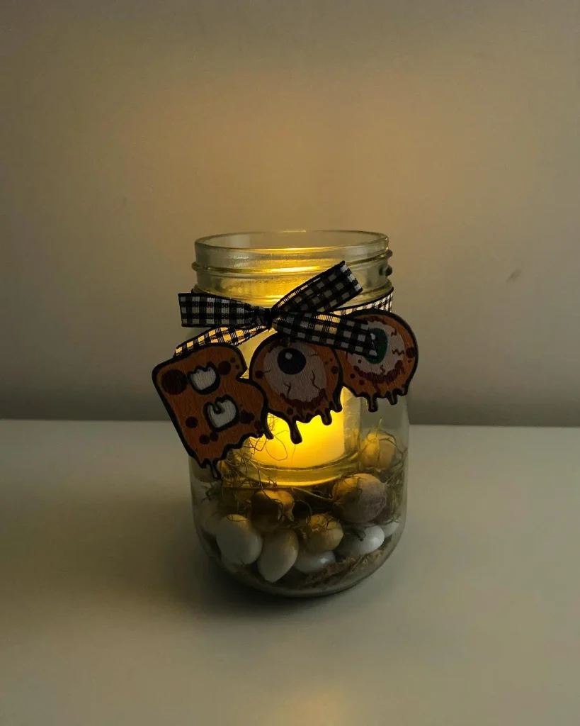 DIY Spooky Mason Jar: 23 Ideas That Turn Empty Glass Into Halloween Magic 4 flowers by ma 1728385625